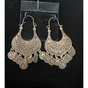 Egyptian‎ Goddess Dangle Bronze Color Chandelier Earrings